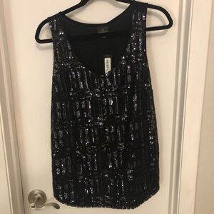 NWT  black Worthington sequined tank- Medium Tall